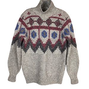 L.L. Bean Signature Ragg Wool Pullover Fair Isle Sweater